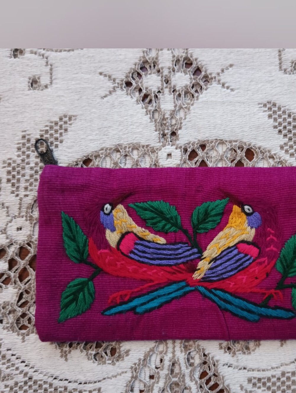 Hand Embroidered Vibrant Colored Pouch